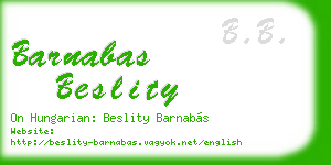 barnabas beslity business card
